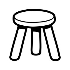 Stool Chair Seating Furniture Illustration
