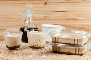 Tasty milk dessert made with coffee