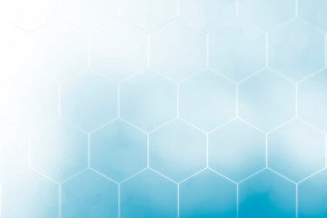 Abstract blue background with hexagons and wires technology abstract background