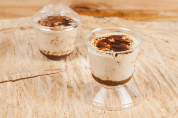 Tasty milk dessert made with coffee
