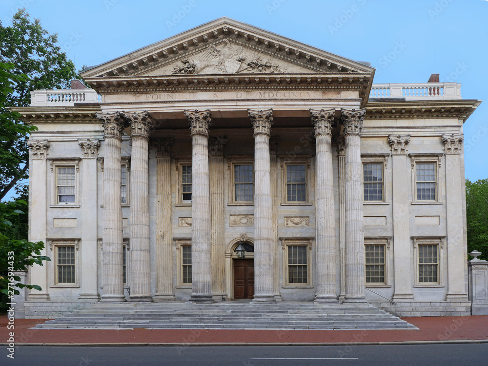 Poster historic first bank of the united states, philadelphia, constructed 1790