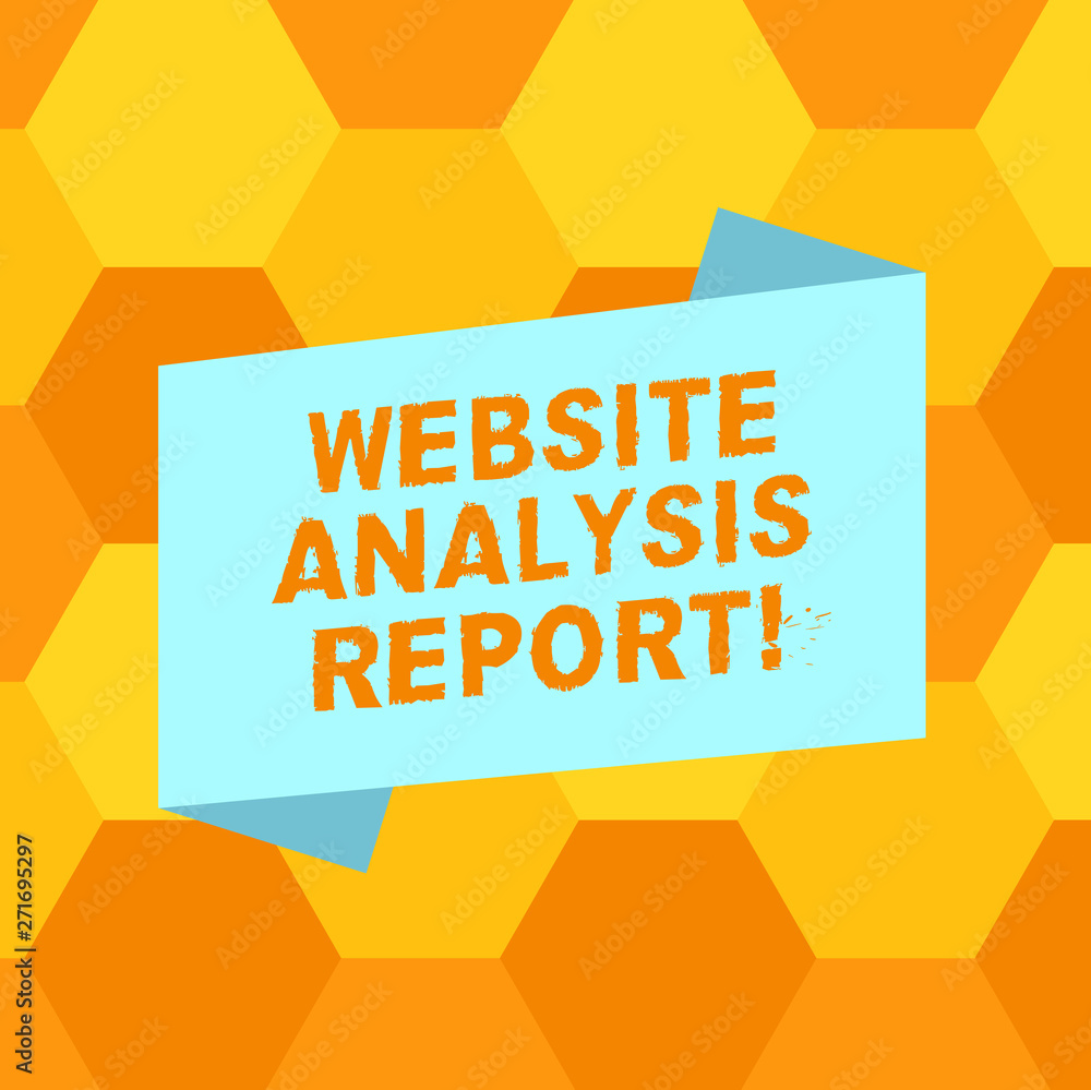 Poster handwriting text writing website analysis report. concept meaning process of studying the behavior o