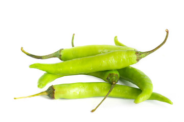 Banana chili pepper also known as the yellow wax pepper on white isolated background