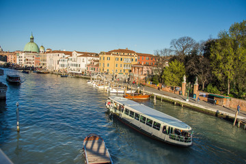 Fototapeta na wymiar Grand Canal and Basilica Santa Maria della Salute in Venice,march, 2019