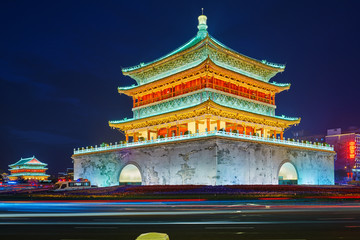 Fototapeta na wymiar The classic architectures of Xian city of China.