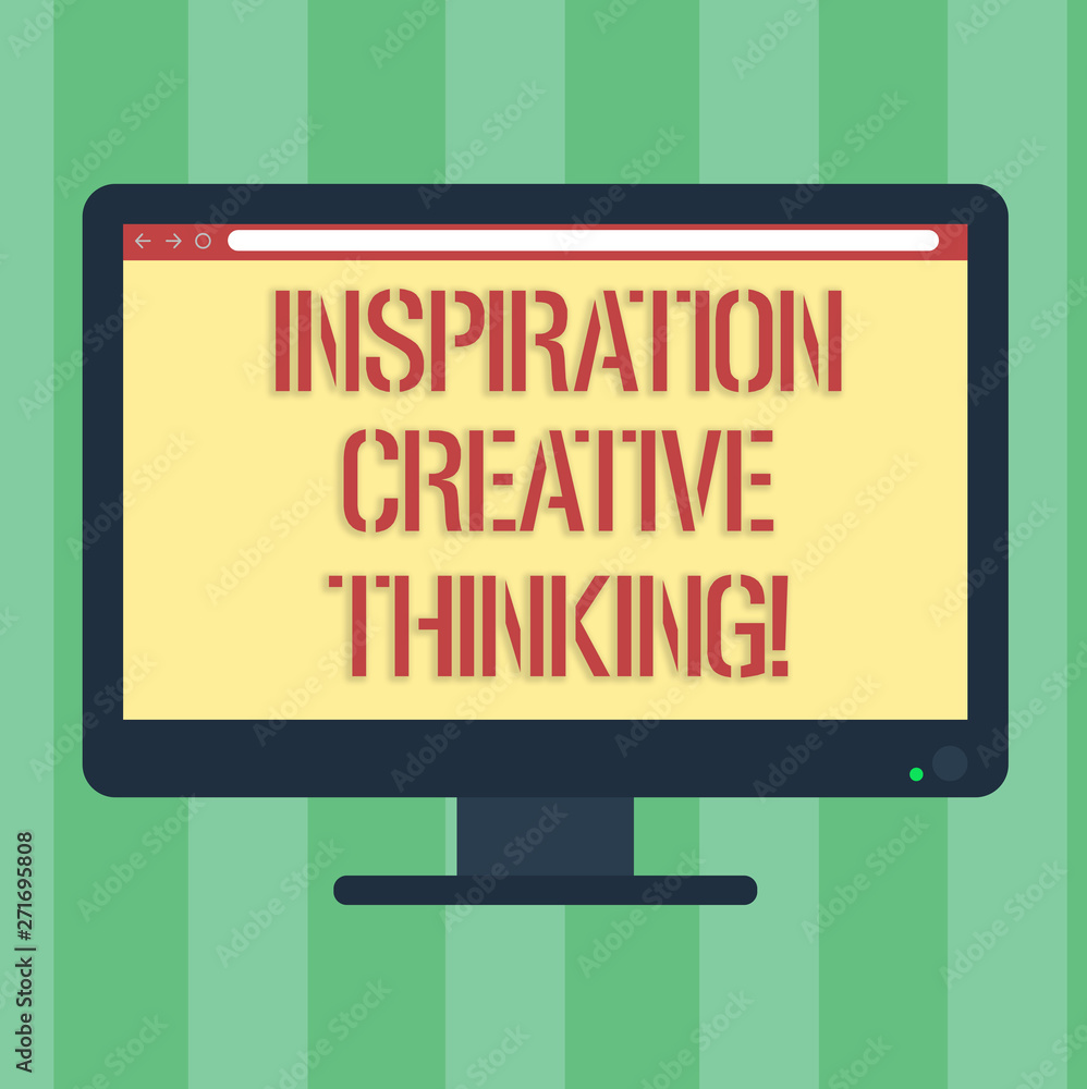 Poster handwriting text inspiration creative thinking. concept meaning ability to come up with fresh and ne