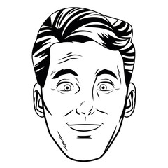 man face avatar profile picture black and white