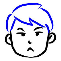 顔アイコン　男性　筆　表情