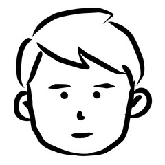 顔アイコン　男性　筆　表情