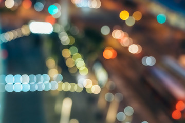 Fototapeta premium Light night city bokeh abstract background
