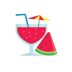 Watermelon juice vector illustration on isolated background suitable for summer theme decoration 