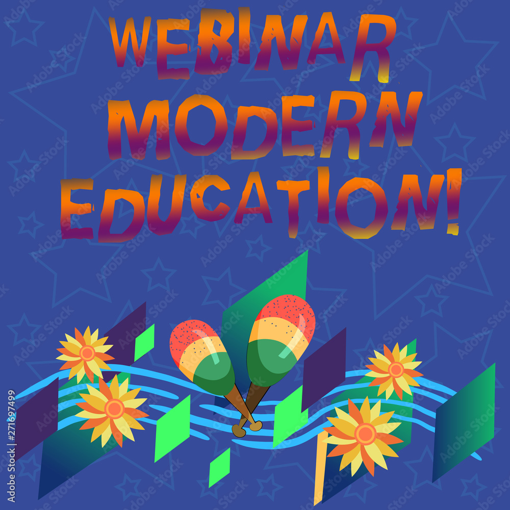 Poster handwriting text webinar modern education. concept meaning process and practice of developing web ap