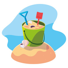 Sand bucket in the beach design