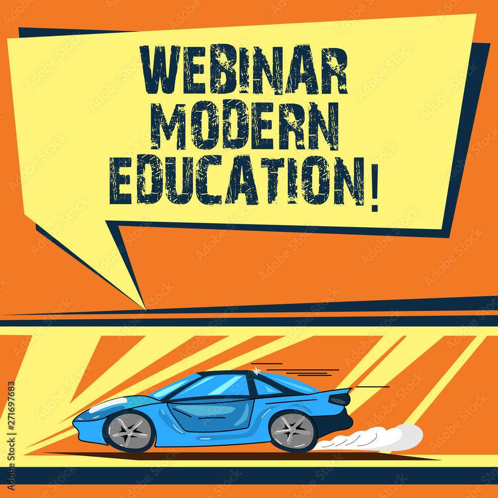 Poster writing note showing webinar modern education. business photo showcasing process and practice of dev