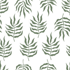 Obraz na płótnie Canvas Tropical trendy seamless pattern with exotic leaves.