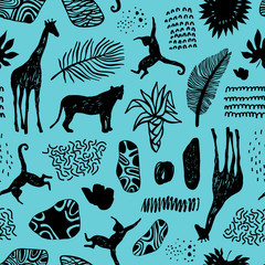 Tropical seamless pattern. Safari wallpaper.