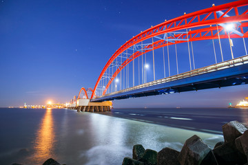 Obraz premium cargo terminals in the evening