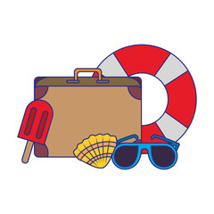 Summer travel and vacations cartoons