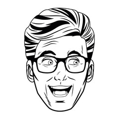 man face avatar profile picture black and white