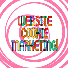 Conceptual hand writing showing Website Cookie Marketing. Business photo showcasing information and insights of the webpage users Multiple Layers of Circle Concentric Converging Spiraling