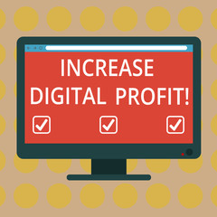 Fototapeta premium Word writing text Increase Digital Profit. Business concept for improve rendered services through the internet Blank Computer Desktop Monitor Color Screen Mounted with Progress Bar