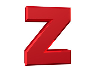 the red letter Z on white background 3d rendering