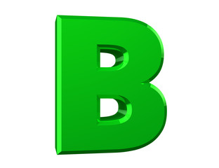 the green letter A on white background 3d rendering