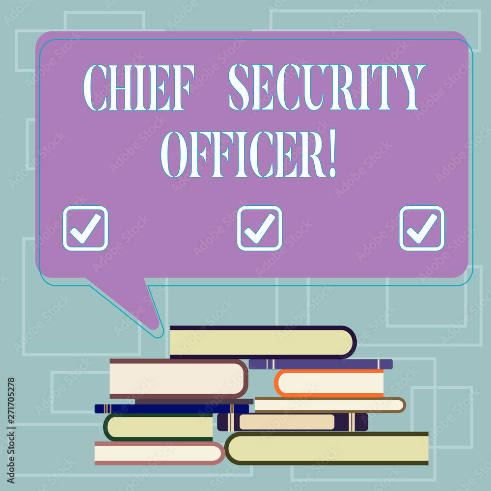 Poster text sign showing chief security officer. conceptual photo analysisages an organization s is securit