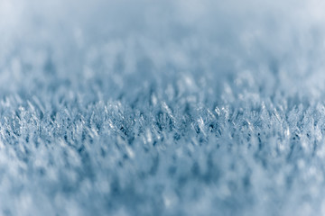 Winter background, frost, ice crystals close up