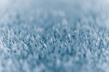 Winter background, frost, ice crystals close up