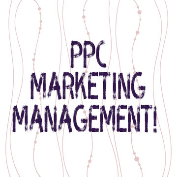 Text sign showing Ppc Marketing Management. Conceptual photo Overseeing and analysisaging a company s is PPC ad spend Vertical Curved String Free Flow with Beads Seamless Repeat Pattern photo