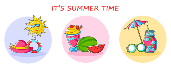 Hello Summer vacation background with holiday and travel theme  in vector