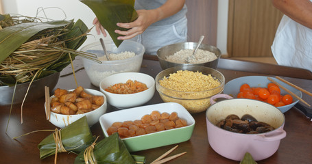 Homemade rice dumpling for Chinese dragon boat festival
