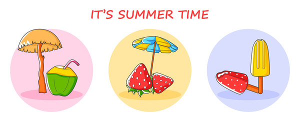Hello Summer vacation background with holiday and travel theme  in vector