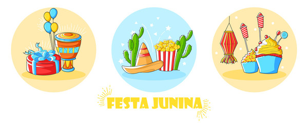 Festa Junina Celebration of Brazil festival in vector