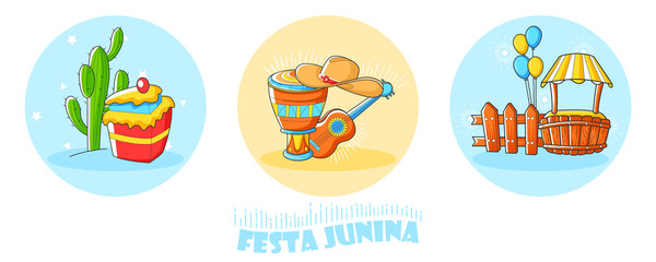 Festa Junina Celebration of Brazil festival in vector