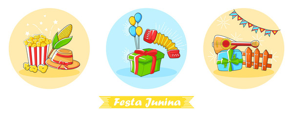 Festa Junina Celebration of Brazil festival in vector