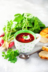 Red borscht soup