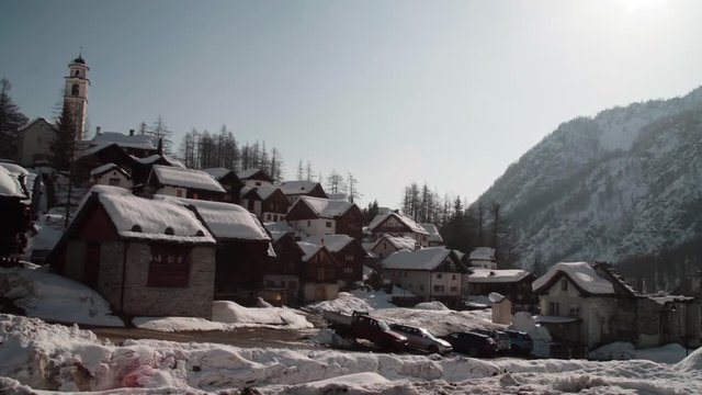 Old ski village in Bosco Gurrin, Switzerland