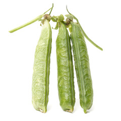 Fresh peas isolated on white background 