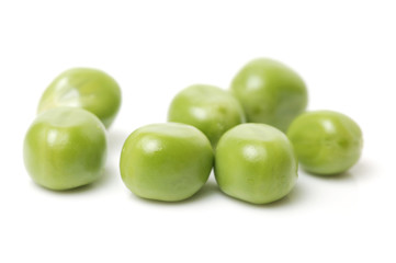 Fresh peas isolated on white background 