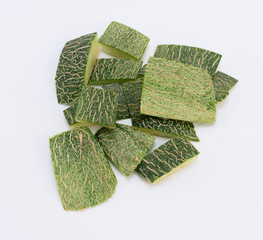 Cantaloupe melon fruit's green peel 