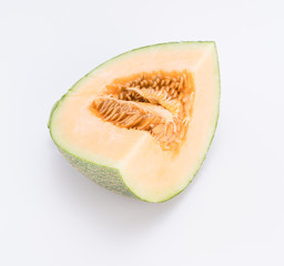 Cantaloupe melon  on white background