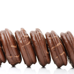 chocolate cake on white background 