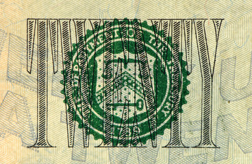 Close up of american dollar bill