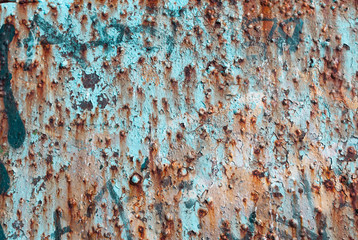 Rusted metal texture. Painted rusty surface