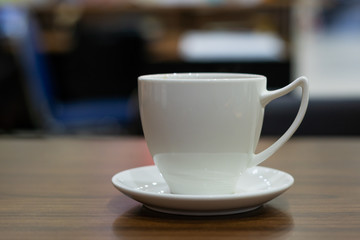 coffee cup on work table