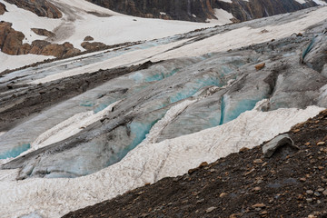ice slopes of the Alibek mountain glacier, Dombay, Karachay-Cherkess Rep., Russia
