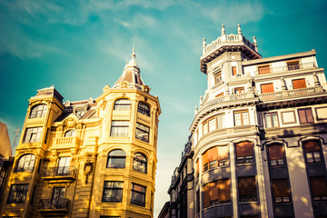 Fototapeta na wymiar Old buildings in Bilbao Spain