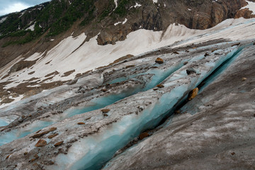 ice slopes of the Alibek mountain glacier, Dombay, Karachay-Cherkess Rep., Russia